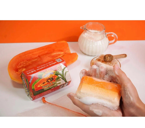 ASANTEE Papaya & Rice Milk with Honey Cleansing Soap